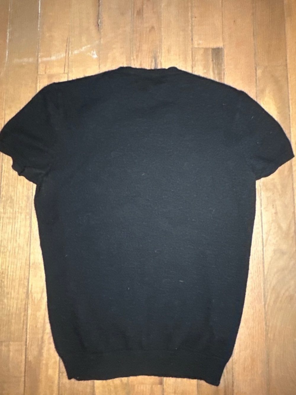 Ralph Lauren Black Knit Crewneck with Pink Polo Pony
